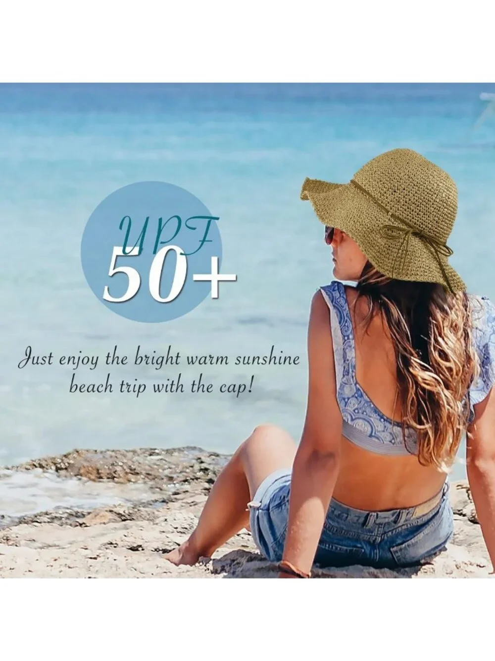 Wide Brim Floppy Sun Hat | Breathable UV Protection UPF 50+ | Packable Beach Cap